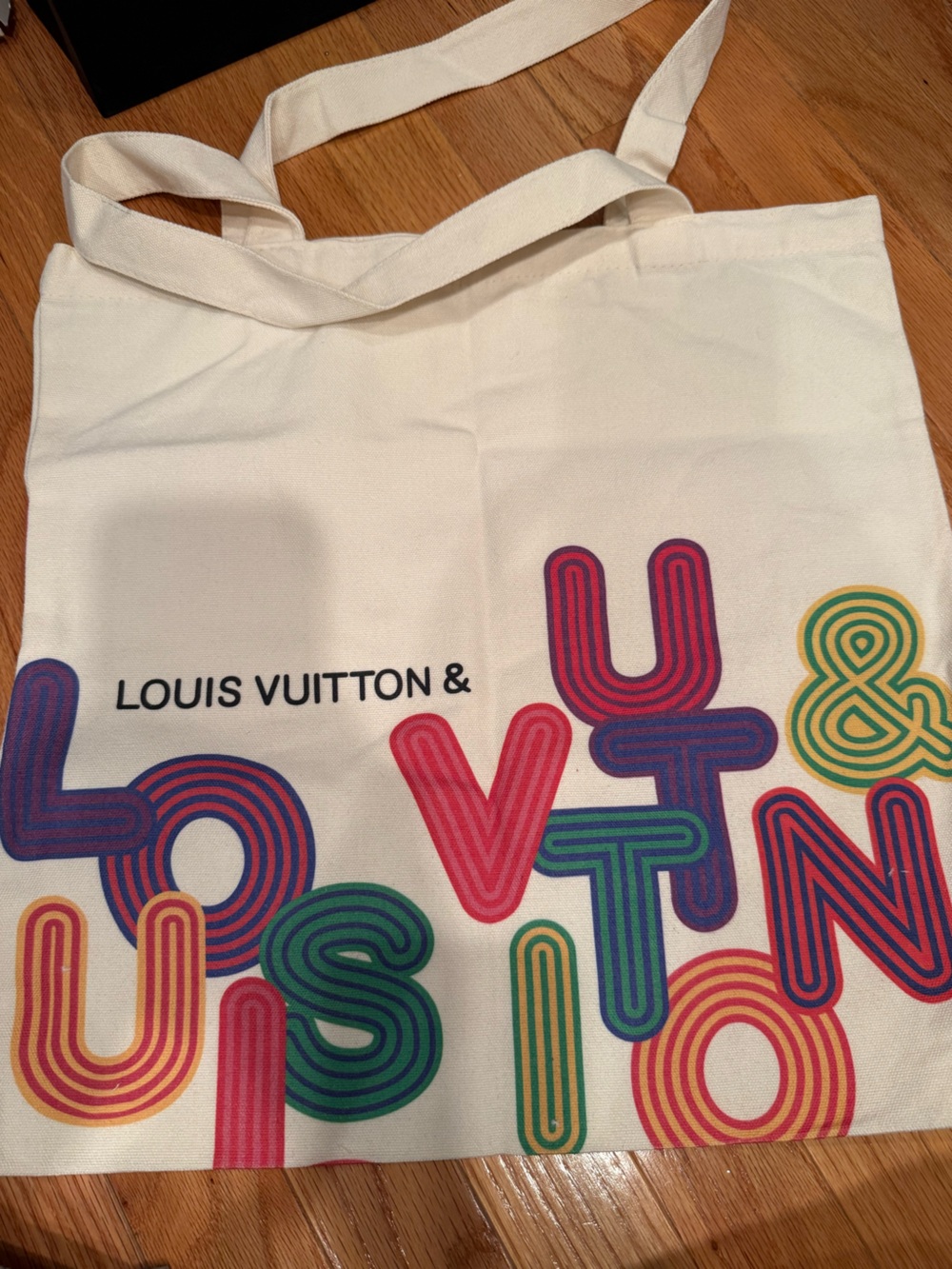 Louis Vuitton Kids Cream Tee with Multicolor Graphic Logo
